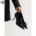 Popular women's new arrivalfrenchelegant pointed toe pumps women's stiletto heel gentle easiest for matchbows shoes tired feet outwear