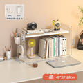 Acrylic desktop organizer, office desk pegboard, computer desk bookshelf, multi-tier storage rack with dividers
