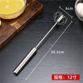 Household stainless steel semi-automatic rotary egg beater - kitchen baking tool, stainless steel manual press-type egg whisk