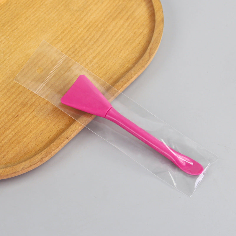 Beauty mask tool set with spatula, plastic silicone brush, dual-ended applicator, soft-tipped mask brush, individually packaged