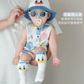 Summer lightweight baby romper, sleeveless bodysuit, cartoon summer outfit, cartoon overalls