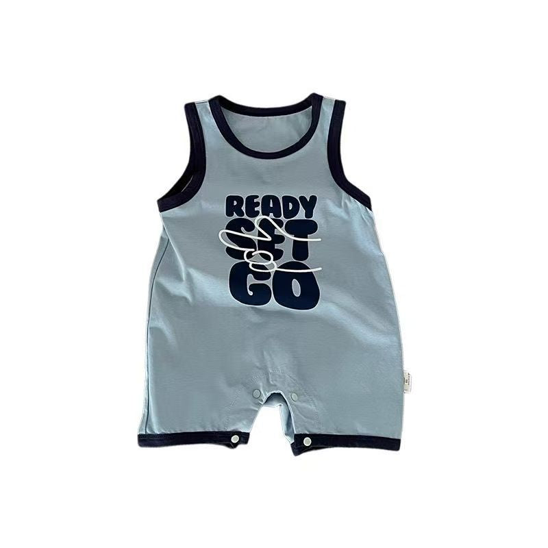 Newborn baby lightweight summer vest outfit, unisex baby cool romper, sleeveless bodysuit for summer, trendy one-piece