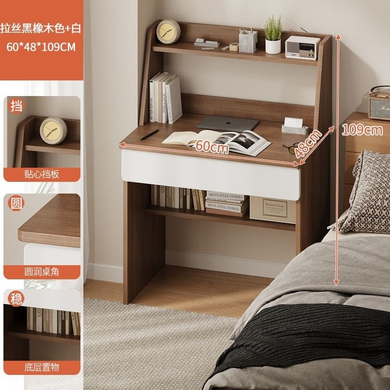 For home table cabinet combination student computer desk small apartment with bookshelf simple desk bedroom wall-mounted one-piece desk cabinet