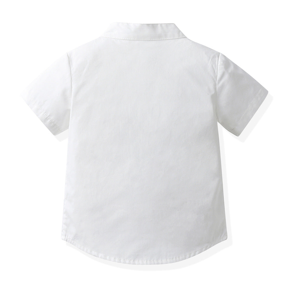 Children's day performance dress summer boys' group suspender suit korean style flower boy kindergarten graduation suit
