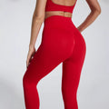 Seamless basic yoga high-waisted butt-lifting workout leggings with back v-shape design