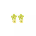 Zhao lusi's same style earrings green flower earrings earrings earrings 2026 spring and summer new arrival small fresh jewelry for women
