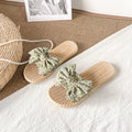 Women's flat sandals - fairy style, new korean style for summer 2024, versatile bowknot beach slides