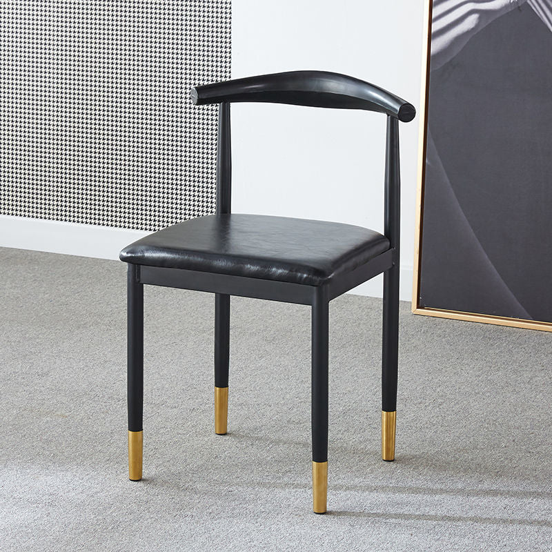 For home dining chair scandinaviancasual modern iron horn chair casual study stool imitation solid wood dining commercial back chair