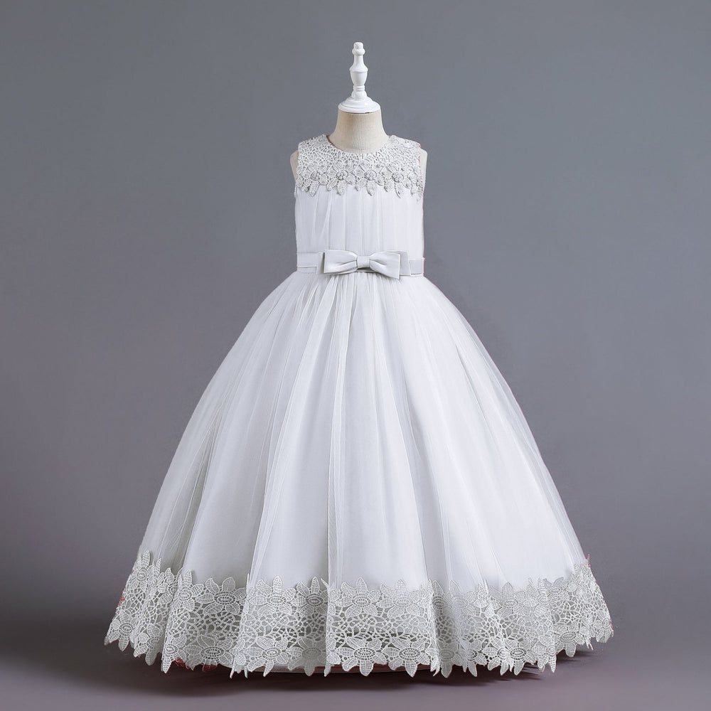 European and american new children's dress, kids' formal gown, lace princess dress, girls' high-end newborn party piano performance dress