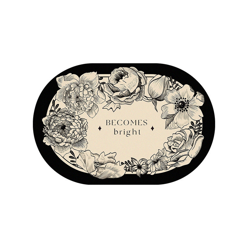 Soft diatom mud bathroom floor mat bathroom non-slip floor mat toilet absorbent carpet toilet door foot mat quick drying