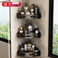 Bathroom black corner shelf, no punching, bathroom, washroom, bathroom, storage rack, tripod, corner storage rack