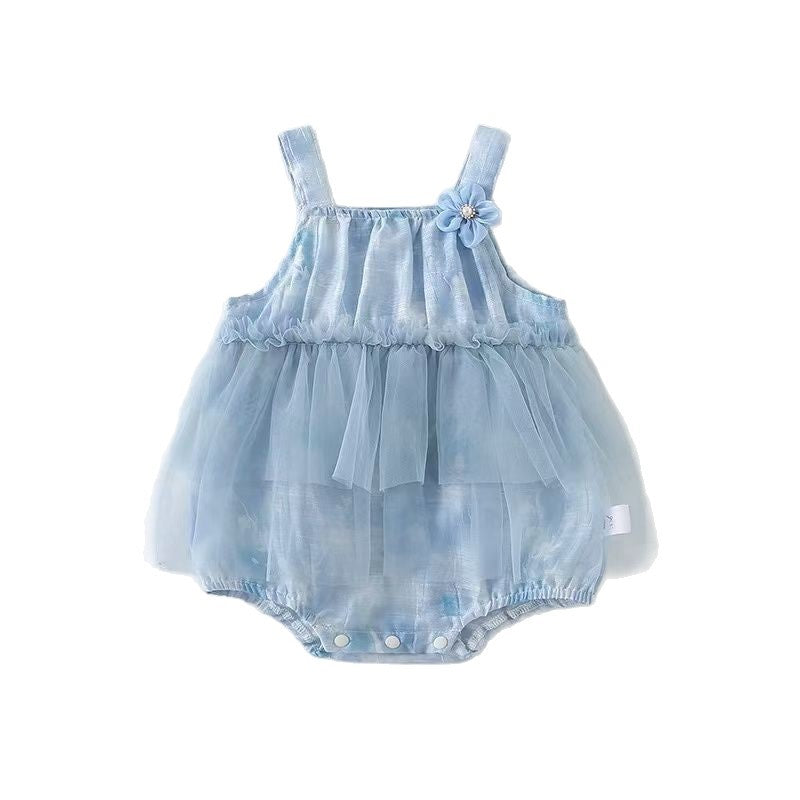 Summer clothes baby summer clothes bag butt clothes one-piece baby style thin style hundred days full moon princess bag butt clothes