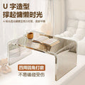 Acrylic coffee table, transparent suspended light luxury, high-end, popular side table, cream style, master bedroom balcony, bay window, small table