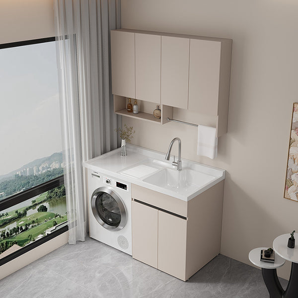 Thickened aluminum honeycomb balcony cabinet Balcony washing machine cabinet Artificial stone basin Sunscreen moisture-proof washing machine cabinet can be customized