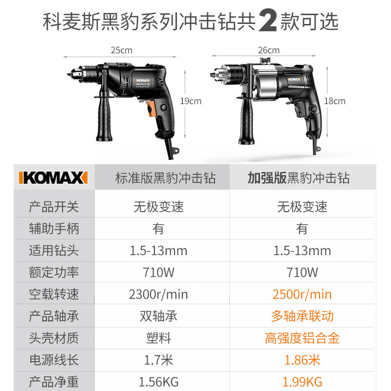 Impact drill multifunctional hand drill corded electric drill for home use electric screwdriver 220v pistol drill small electric hammer