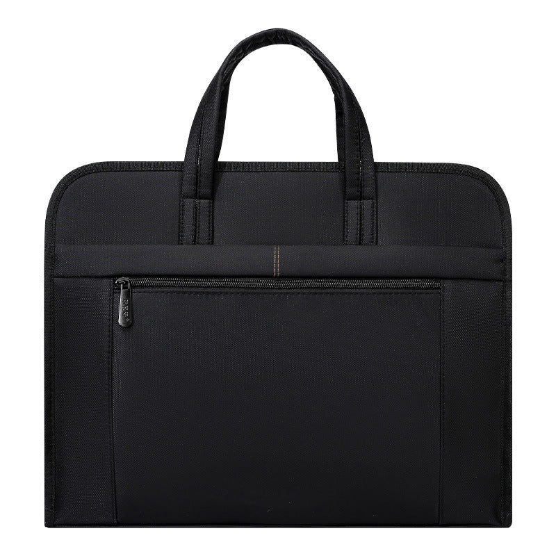 Oukeqi conference tote bag, oxford cloth office storage briefcase, large capacity zippered document bag with custom printing for men