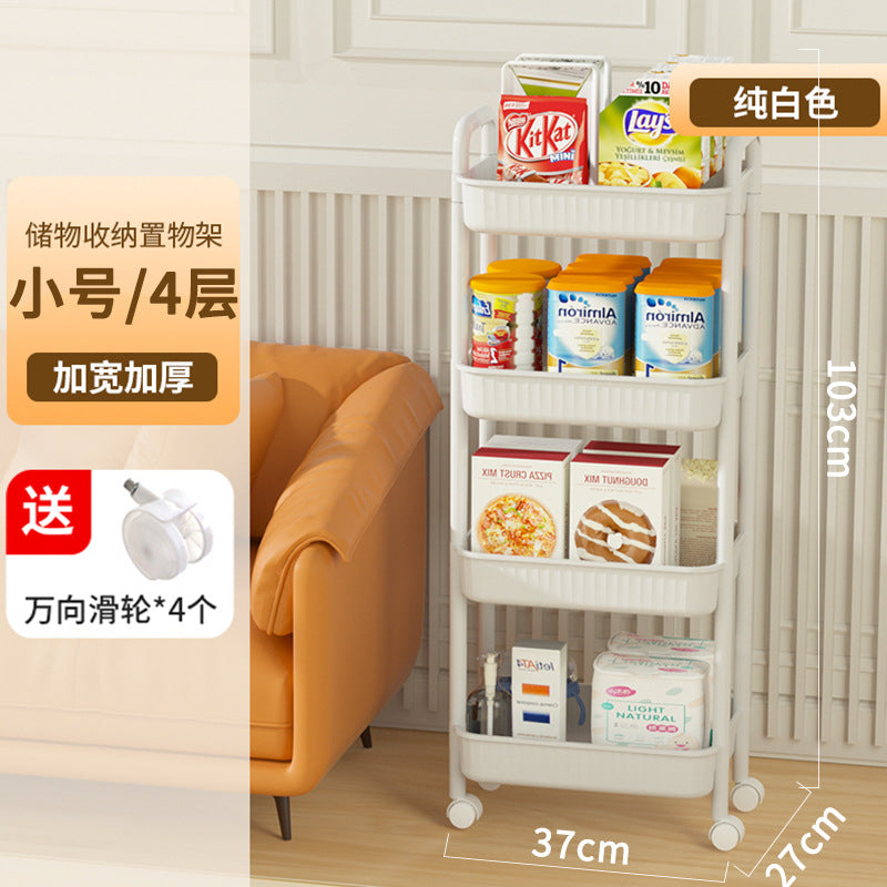 Multi-tier rolling cart organizer - portable storage rack for snacks, kitchen, bathroom, and more