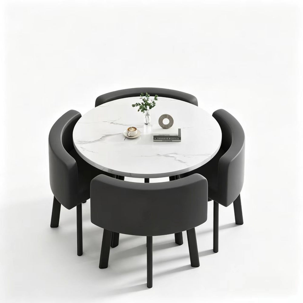 Scandinaviancasual negotiation table and chair combination commercial reception room imitation rock slab reception negotiation table in stock quick delivery dining table and chairs