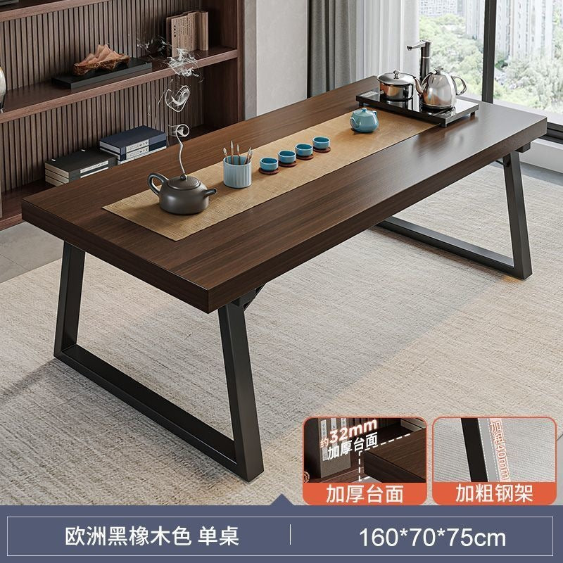 Solid wood color tea table and chair combination, one table and five chairs, tea table, new chinoiserie negotiation office large board tea table, coffee table