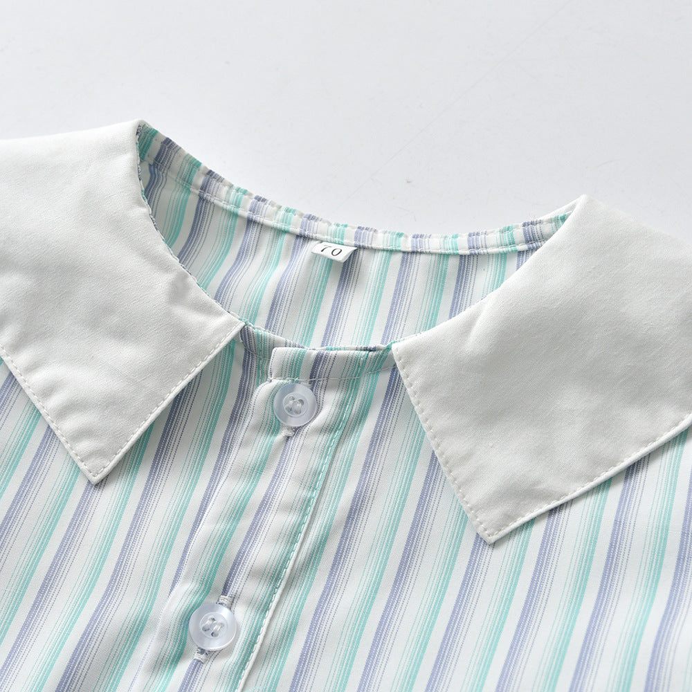 Korean style wholesale children's princess dress, new short-sleeve retro peter pan collar, cute country style girls' dress