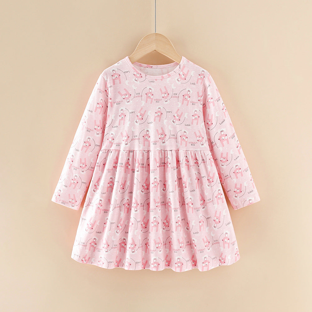 New girls' dress - spring/autumn cartoon princess dress - 100% cotton long-sleeve dress for girls - cross-border  collection