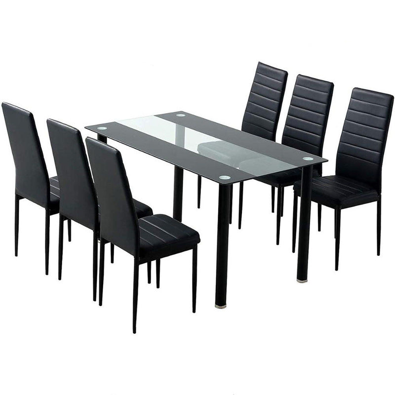 Export italian tempered glass dining table accessible luxuryfor homesmall apartment dining table rectangular dining table and chair combination