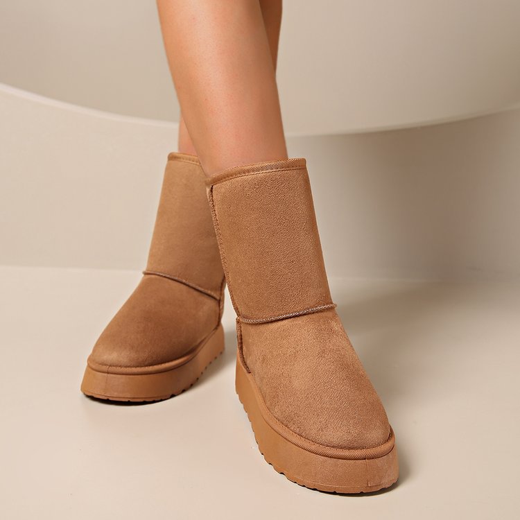 snow boots for women winterfleece-linedthickened bottomknee sock short bootsnon-slip cotton shoesheattech tassel design