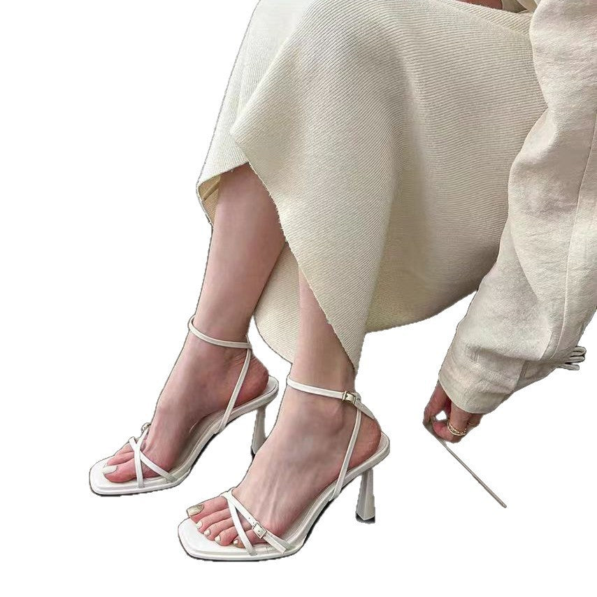Versatile and unique sandals for women: new summer 2025 one-strap high heels with a fashionable roman design, perfect for pairing with skirts