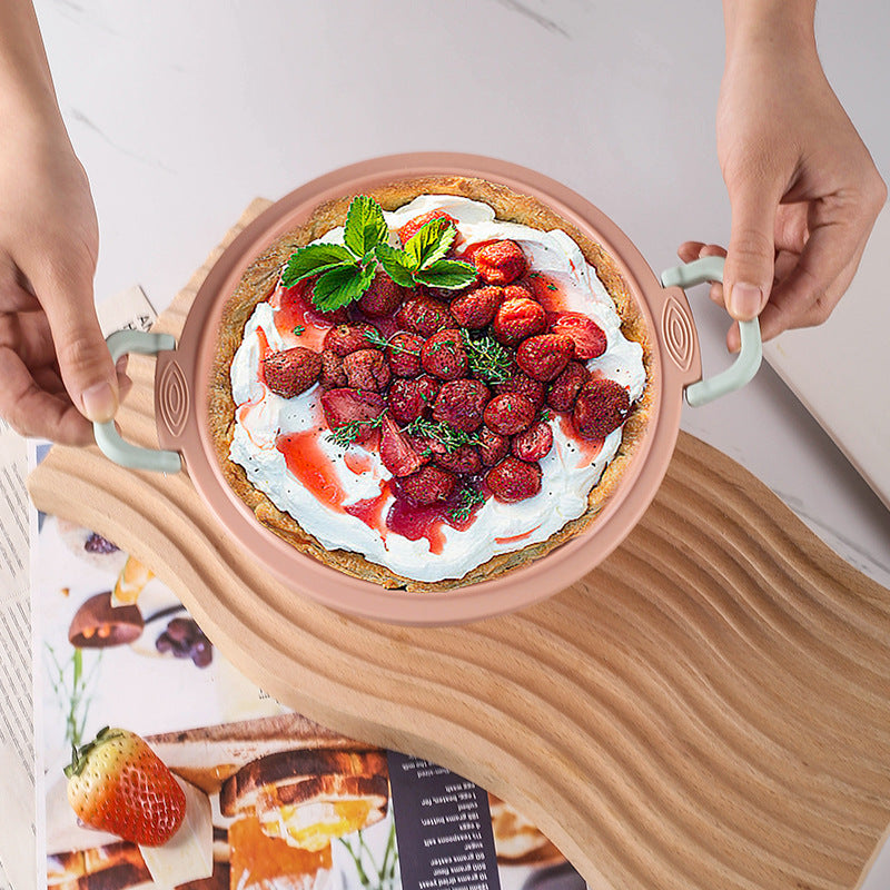 new silicone air fryer baking pan cake mold - high temperature resistant, easy release, round shape, home baking tool