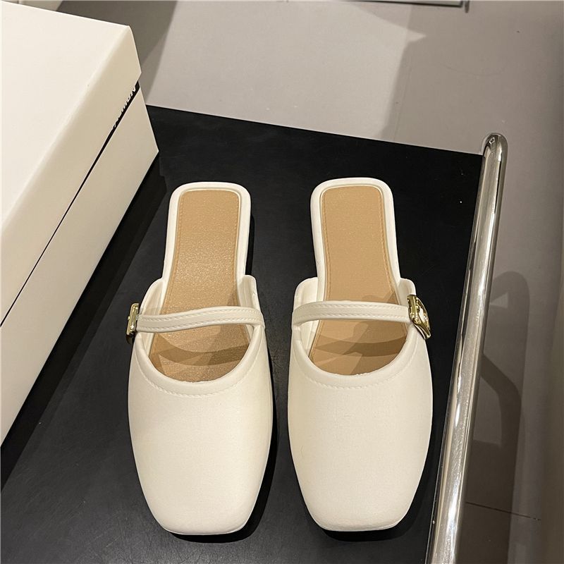 2025 new flat slippers - slip-on, closed-toe, summer, non-slip, fashionable, versatile, lazy mules - wholesale