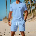 men's short-sleeve and shorts set, casual sportswear set, 3d printed cross-border hot seller, dropshipping available