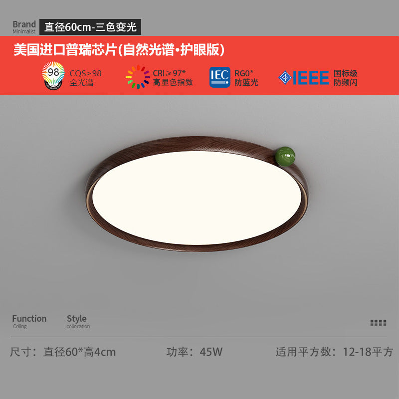 Wabi Sansi wind fruit lamp log wind bedroom ceiling lamp retro Japanese study eye protection children's room full spectrum lamp