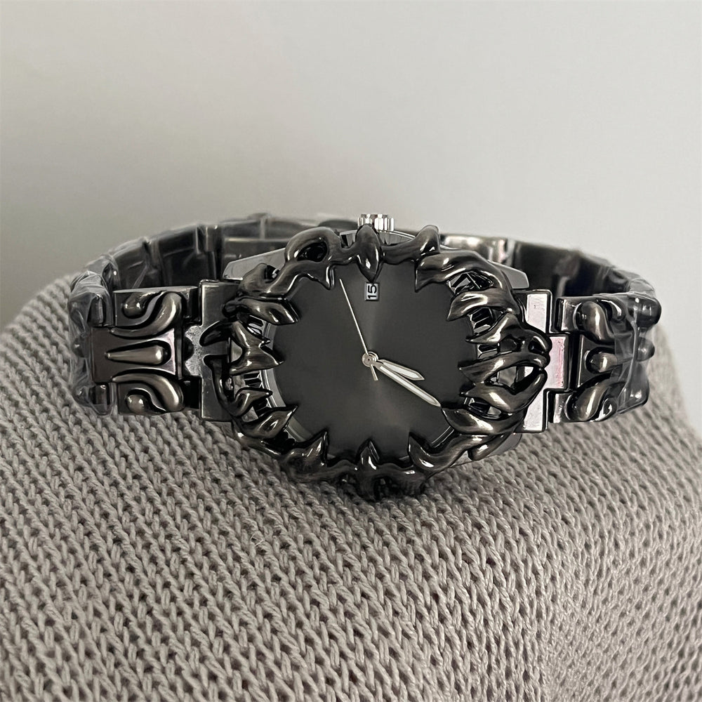 New trendy niche metal irregular claw vintage style watch european and american fashion retro quartz watch wholesale