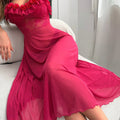 new home & lingerie: sexy suspender maxi dress - 3d lace, solid color, elegant style, sleepwear