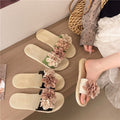 French chic floral slides - new summer collection: versatile, non-slip, beach-ready thong sandals with a fairy-tale aesthetic