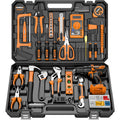 Multi-purpose home tool set - all-in-one hardware repair kit for diy, home improvement, and electrical work - includes cordless drill for car use