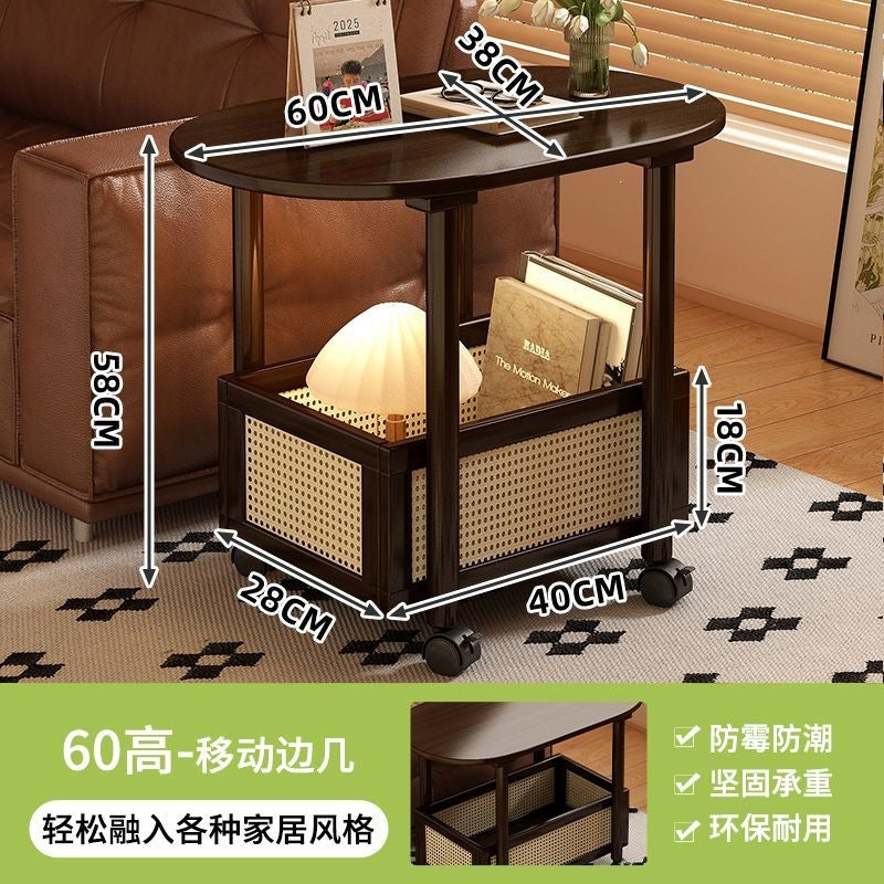 Medieval style bamboo coffee table, side table, corner table, sofa, living room, movablefor home, small trolley, small table, snack storage rack