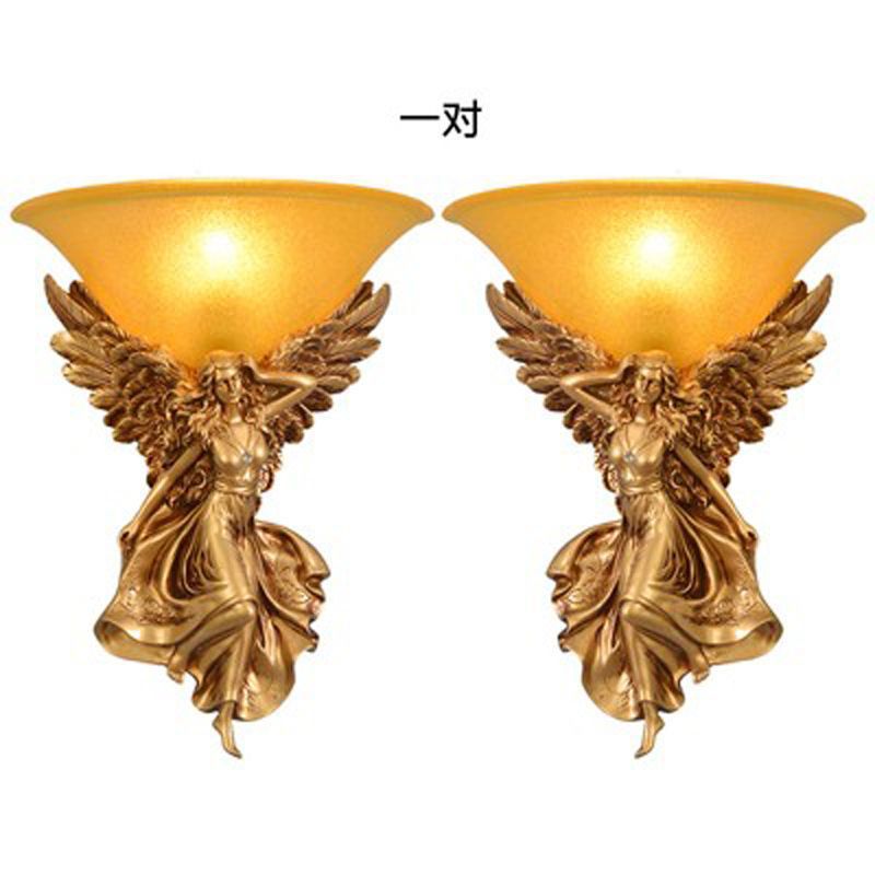 European style wall lamp angel bedroom bedside lamp living room tv background wall creative elephant lamp aisle deer head lamp