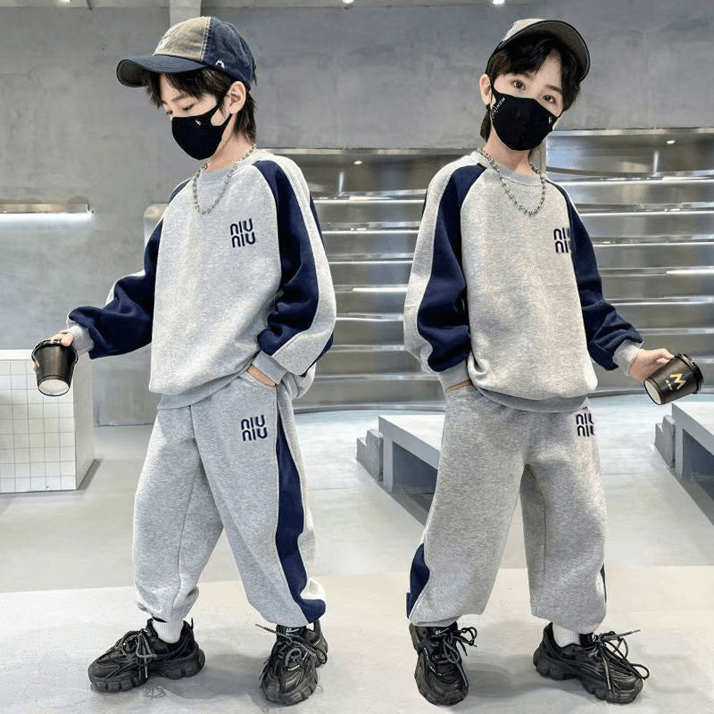 Boys' spring  new collection: stylish korean-inspired two-piece outfit for older boys - cool, trendy, and fashionable spring/autumn look