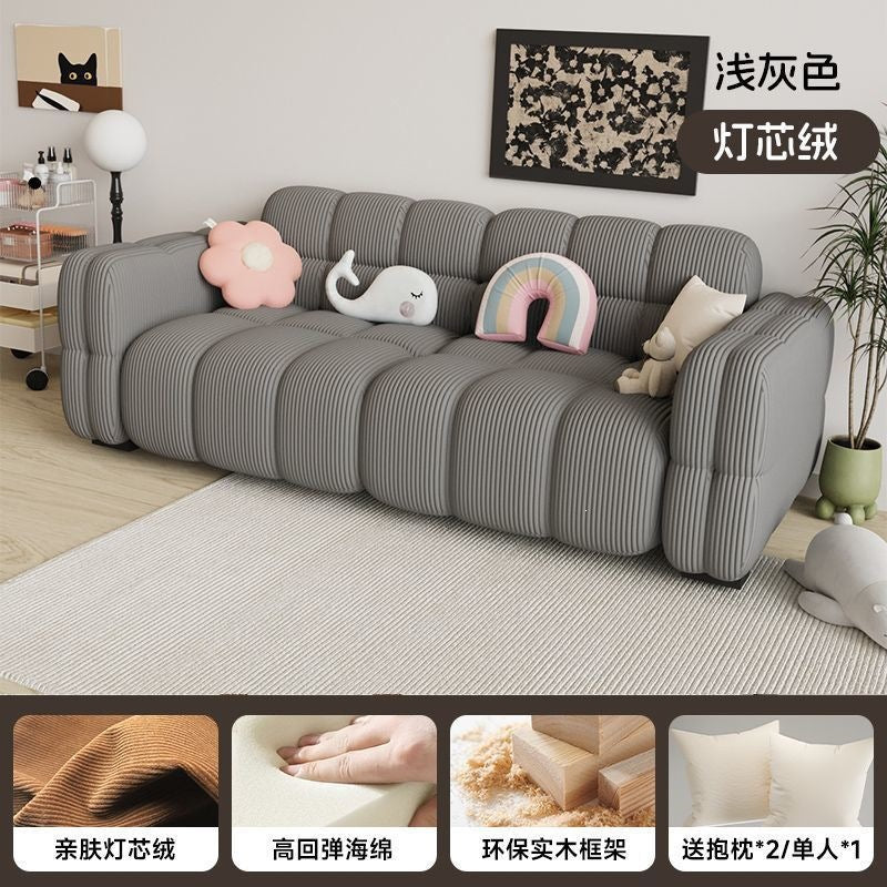 Marshmallow sofa living room new arrival small apartment casual fabric sofa double three person rental house b&b straight row sofa