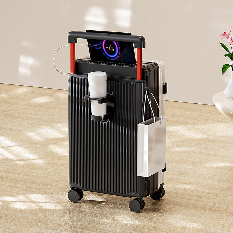Cross-border high-end suitcase, wide tie rod, strong and wear-resistant 24-inch cup holder, silent universal wheel travel password box.