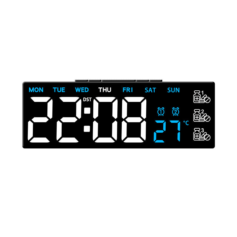 New Multifunctional Electronic Clock Simple and Stylish Alarm Clock Medicine Box Reminder LED Clock Bedside Desk Clock 6679