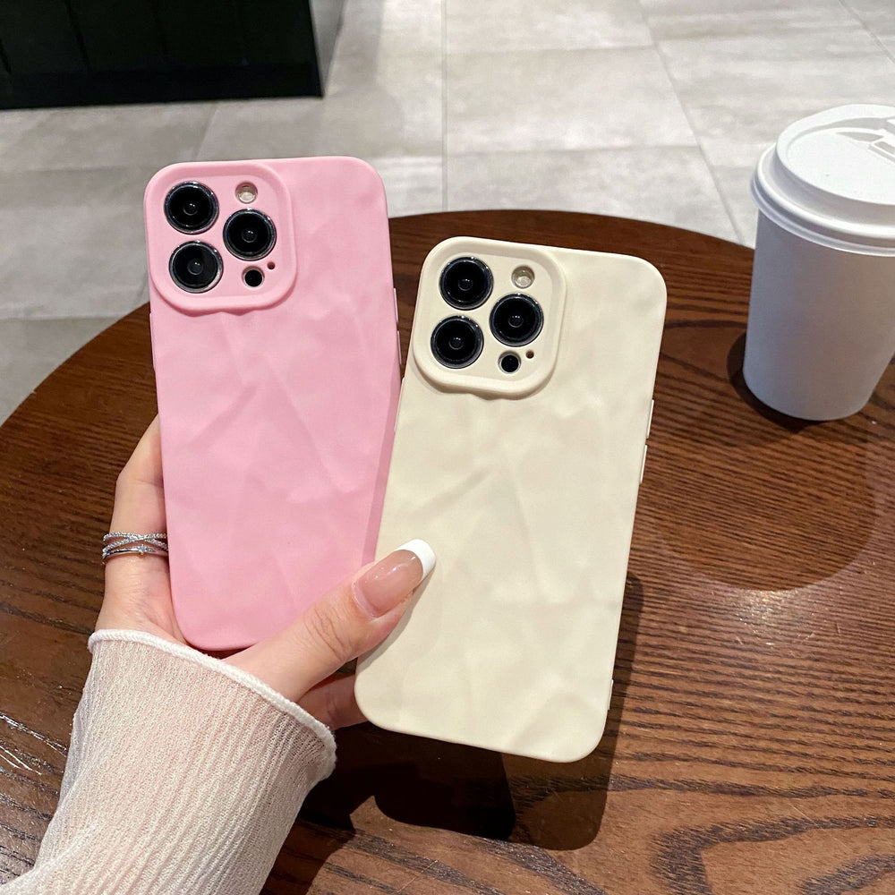 Matte pleated suitable for iphone16pro all-inclusive mobile phone case apple 11/xr anti-fall simple soft protective case 14