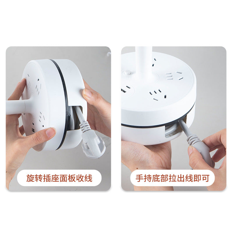 Retractable storage desk lamp socket Long cable Multifunctional eye protection Student home with USB night light wiring board Plug-in board