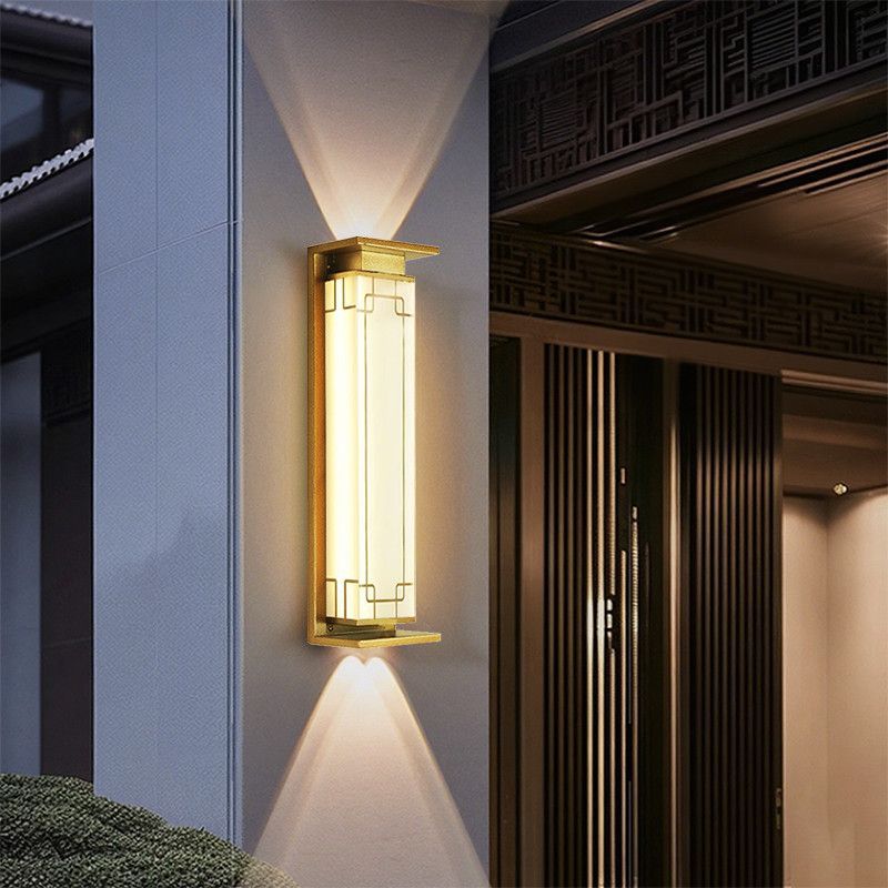 Solar powered waterproof wall light - up & down lighting, premium outdoor garden fence, chinese style pillar, balcony, villa wall sconce