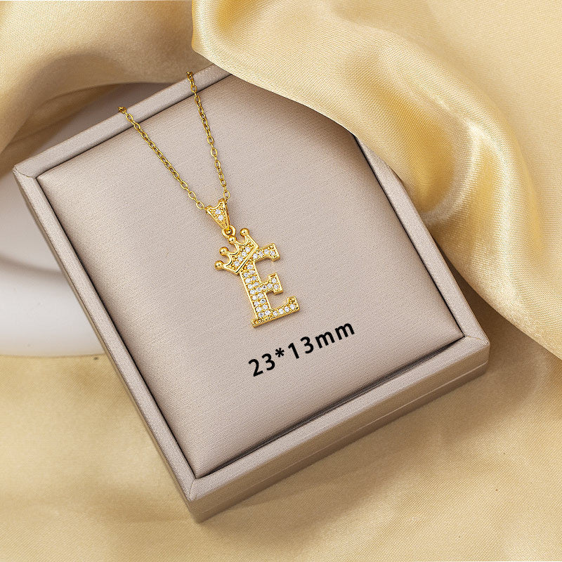 High-end letter layered necklace - 26 alphabet charms, cross-border bestseller, minimalist fashion, premium titanium steel jewelry