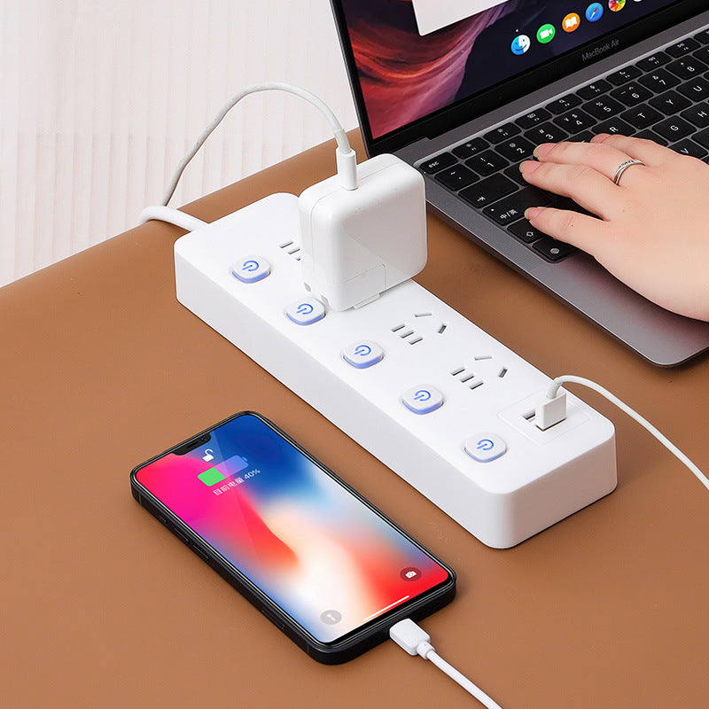 Multifunctional usb socket panel multi-hole with wire for home power strip power strip wiring board power strip converter sub-control