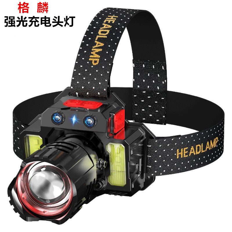 LED headlight super bright rechargeable head-mounted strong light induction special bright flashlight small portable night fishing