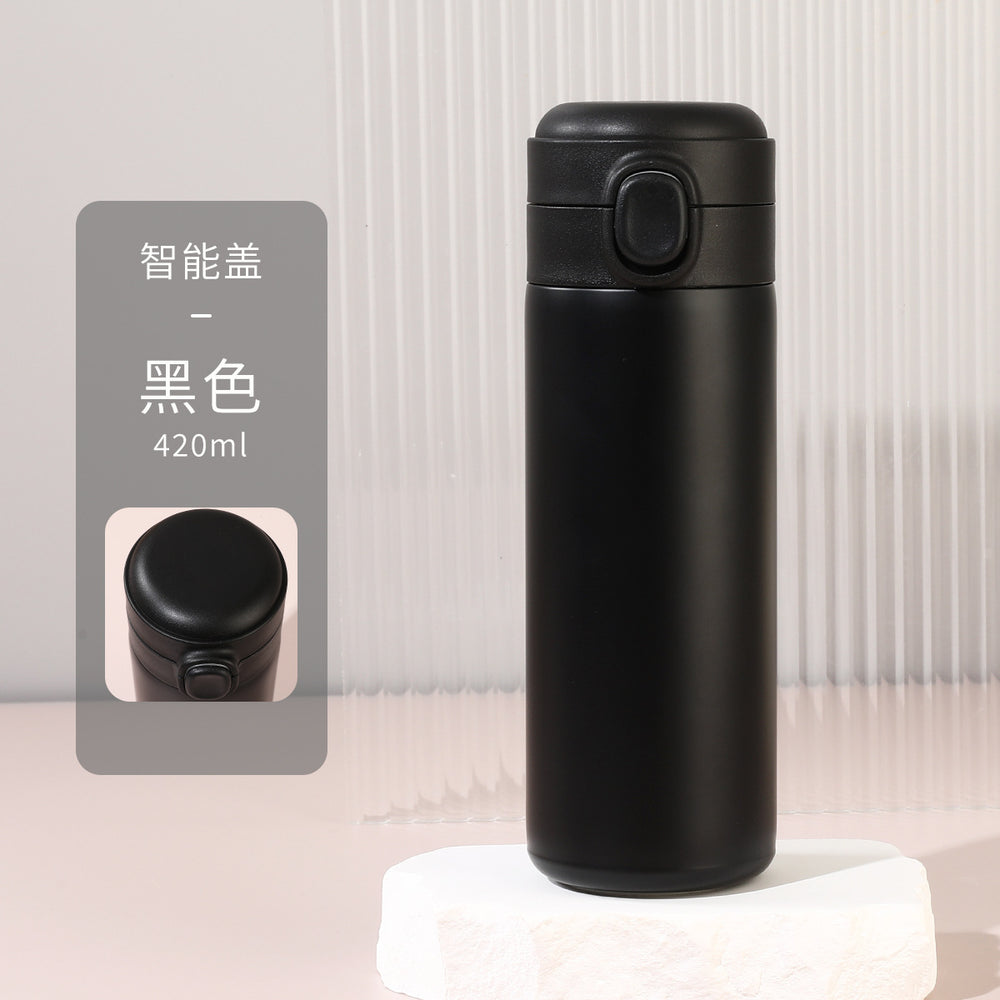 Simple pea cup female student 304 stainless steel vacuum water cup replaceable battery bounce smart thermos cup wholesale