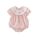 Newborn baby summer romper  - korean style short sleeve bodysuit - cute newborn outfit
